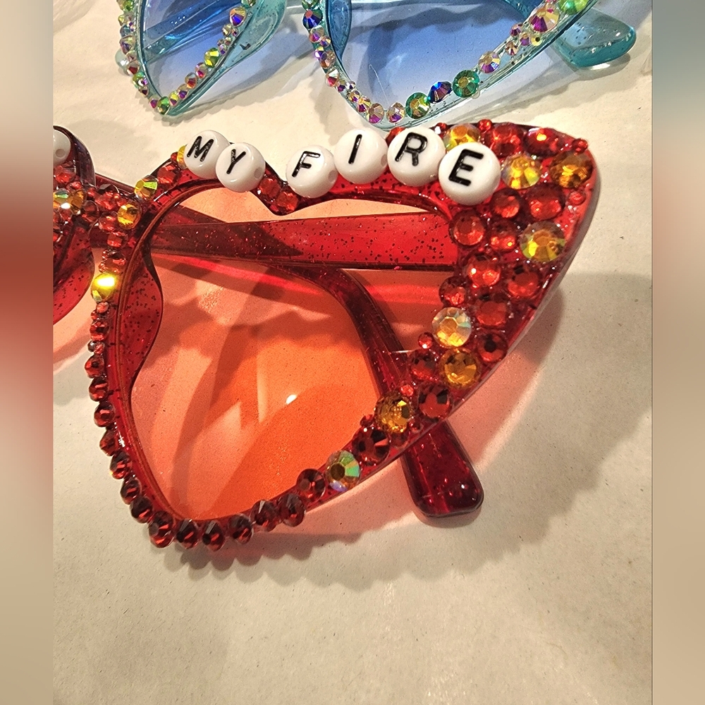 Backstreet Boys Bling Sunglasses Crystal Lyric Sphere Tour Custom Heart Set Of 4 - Picture 9 of 17